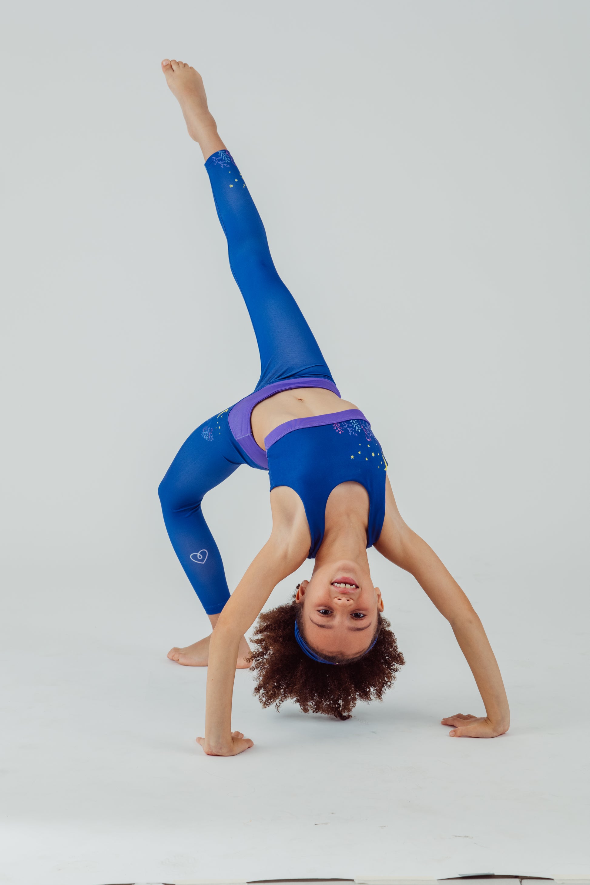 Girl in navy blue activewear 