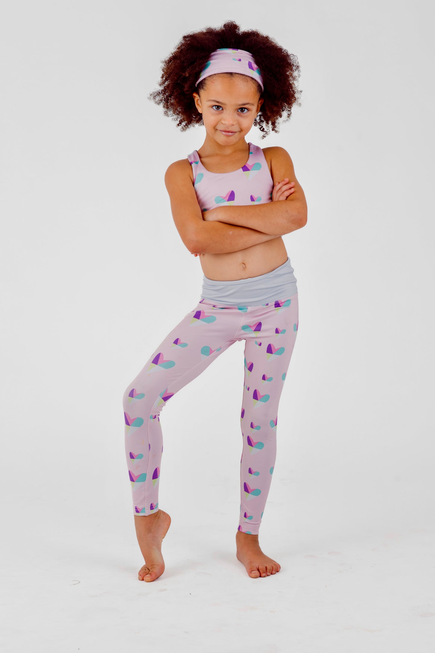 Pale Pink Geometric Heart Legging - Sisterly Love