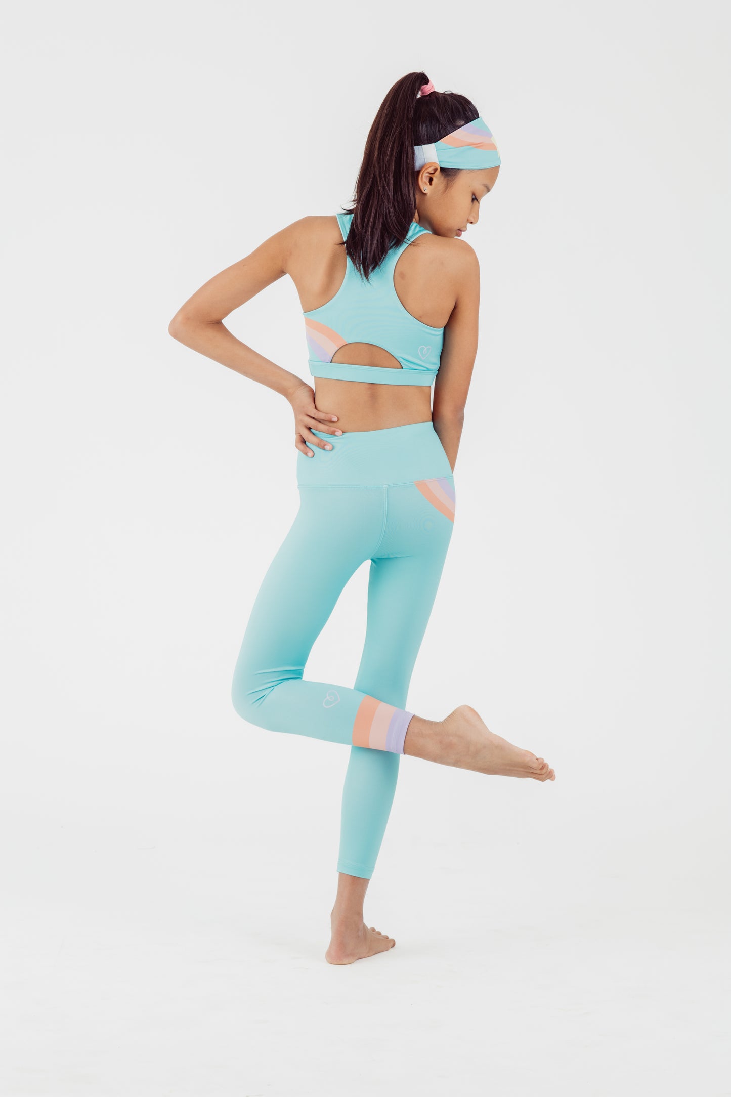 Teal Retro Shooting Star Leggings - Confidence