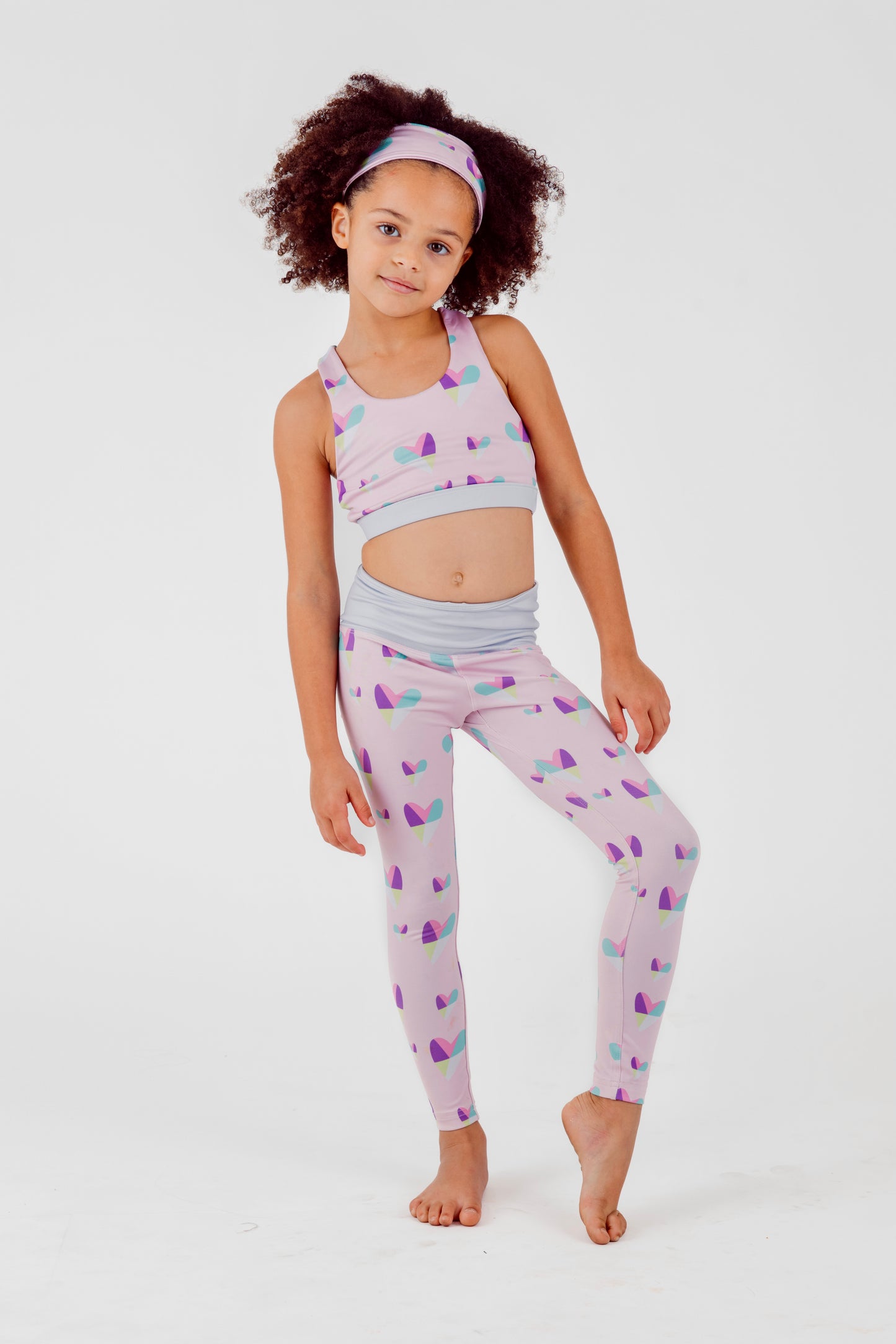 Pale Pink Geometric Heart Legging - Sisterly Love