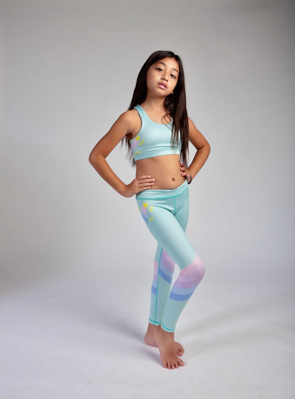 Teal Shooting Star Placement Leggings - Confidence