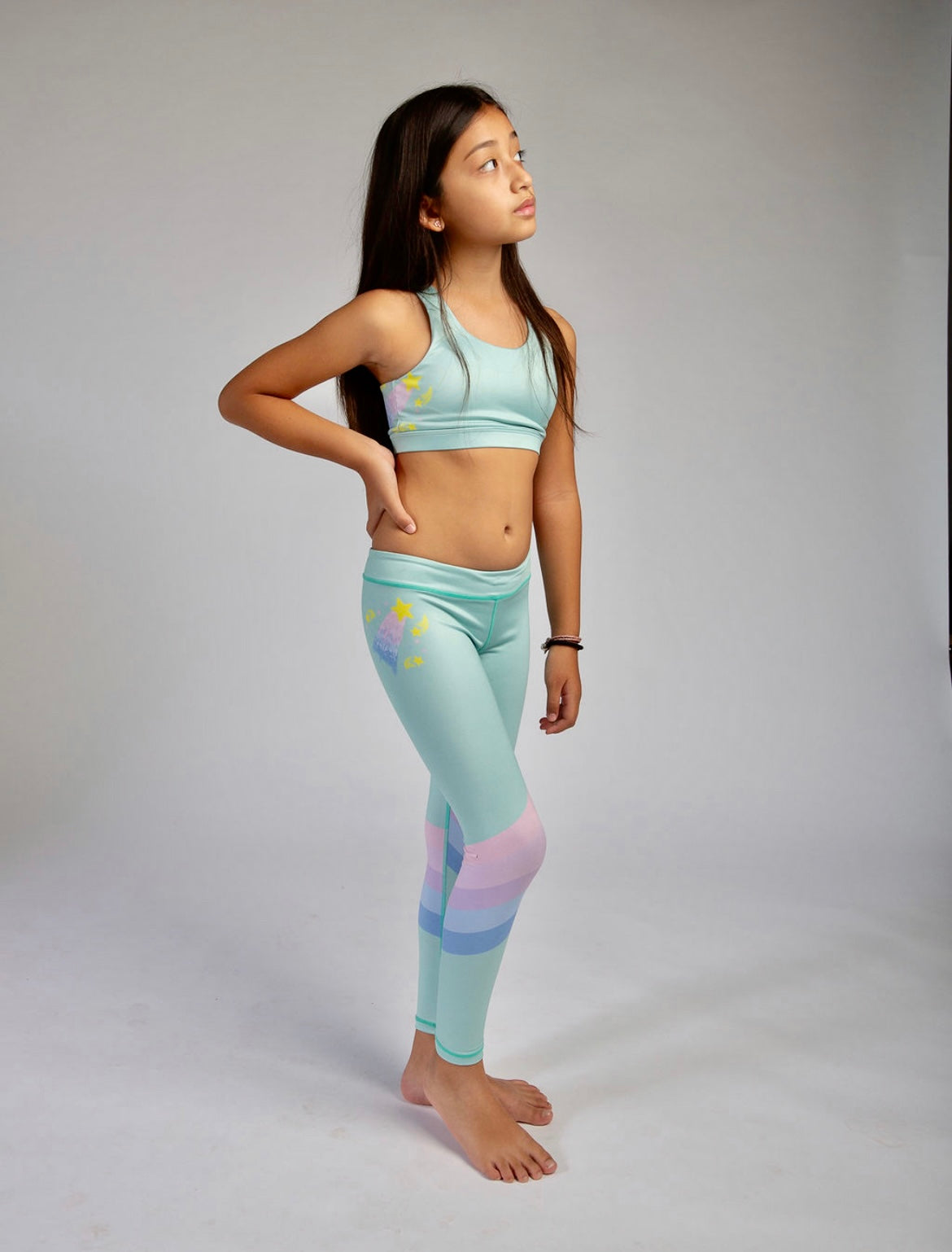 Teal Shooting Star Placement Leggings - Confidence